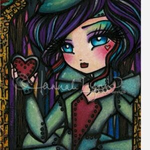 Hannah's Enchanting Heart Illustration with Blue and Purple Hues
